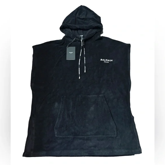 BALMAIN***Black Terry Men’s Sleeveless Hoodie***Medium***$890 - Picture 5 of 8